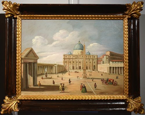 Coppia vedute di Venezia e Roma